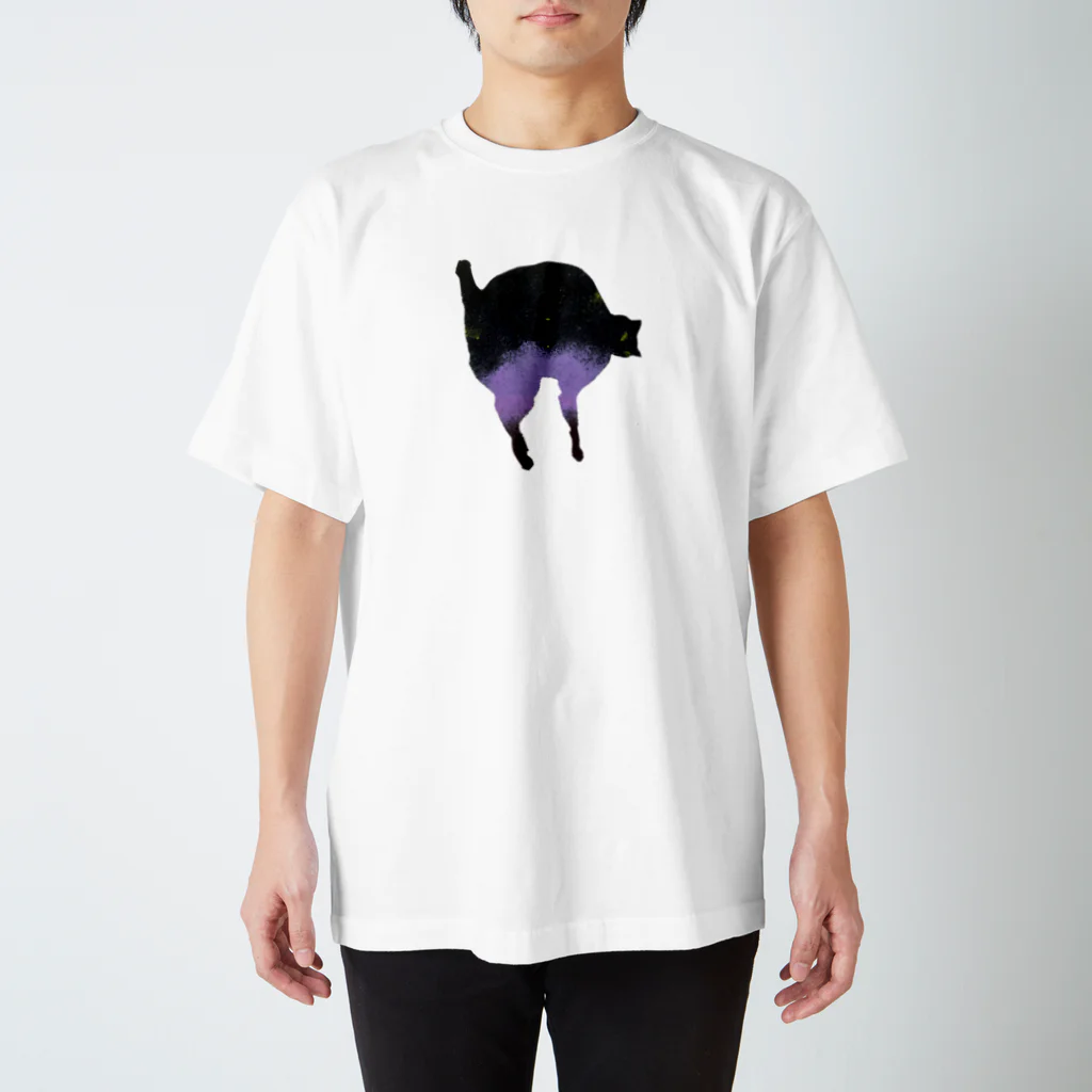 miiyaの三居屋のa piece of animation にじいろの黒ねこ T_Paris スタンダードTシャツ