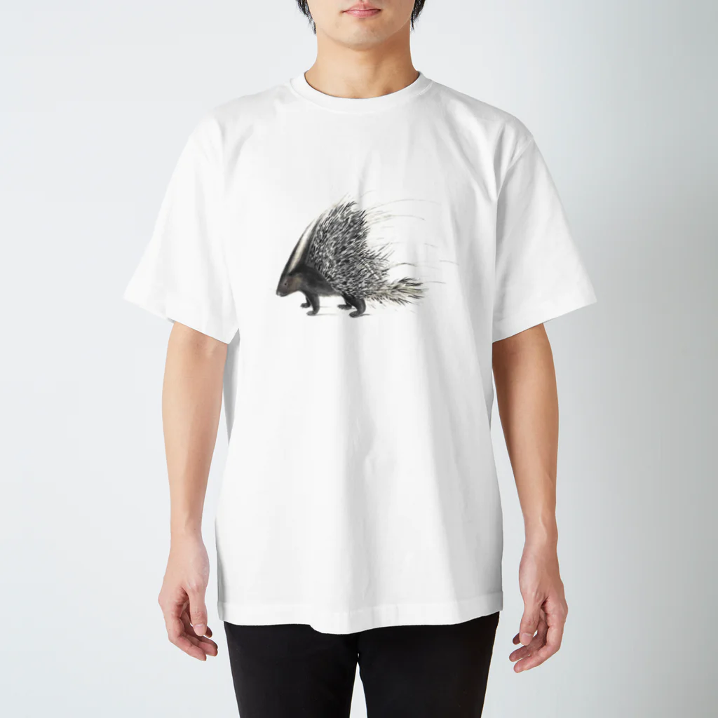 Saza-nami Antique designのヤマアラシくん Regular Fit T-Shirt