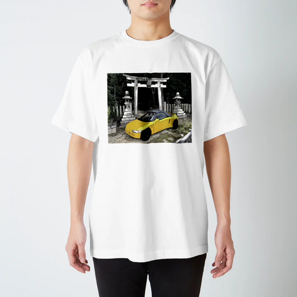 FK7 HONDAの黄色いスポーツカーTシャツ Regular Fit T-Shirt