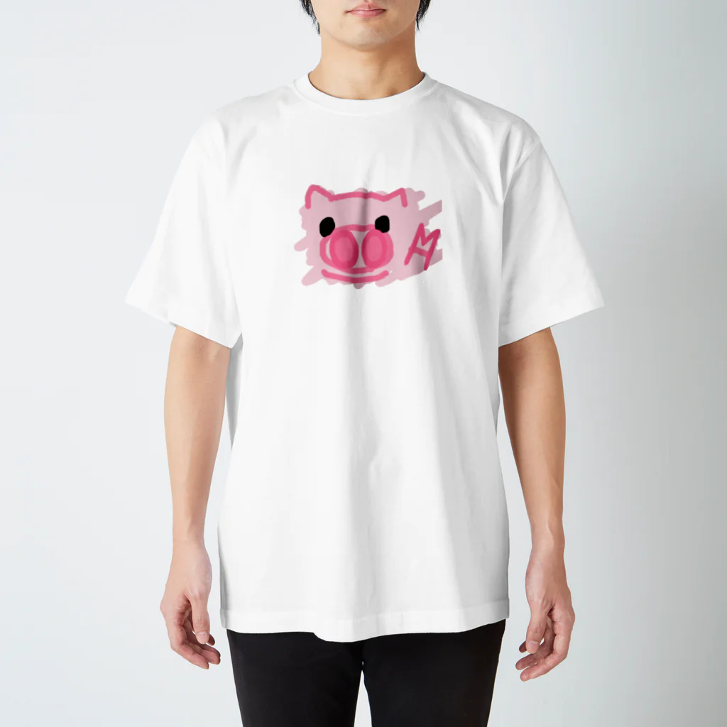 SKYblooM スカイブルーム🐷❤️のブタのぷんちき左衛門 スタンダードTシャツ