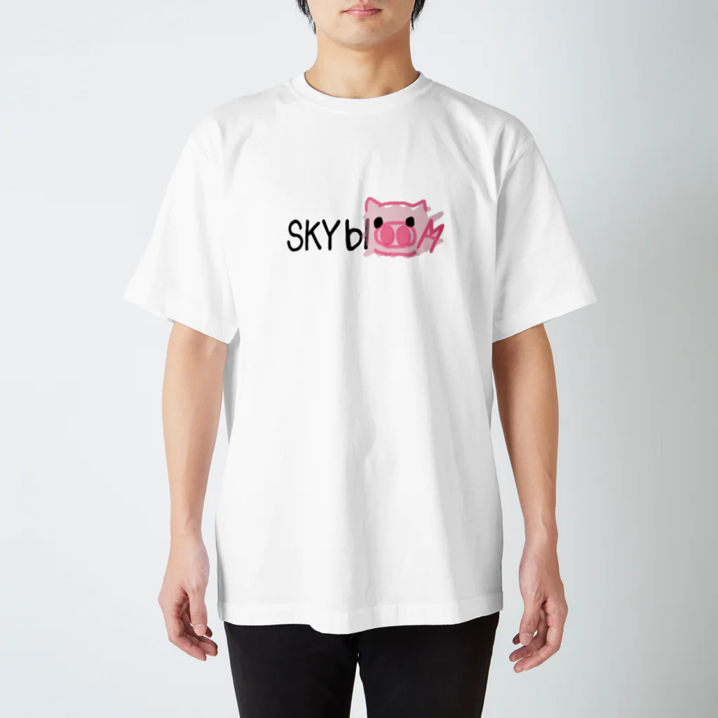 SKYblooM スカイブルーム🐷❤️のぶたのぷんちき左衛門 ロゴVer. スタンダードTシャツ