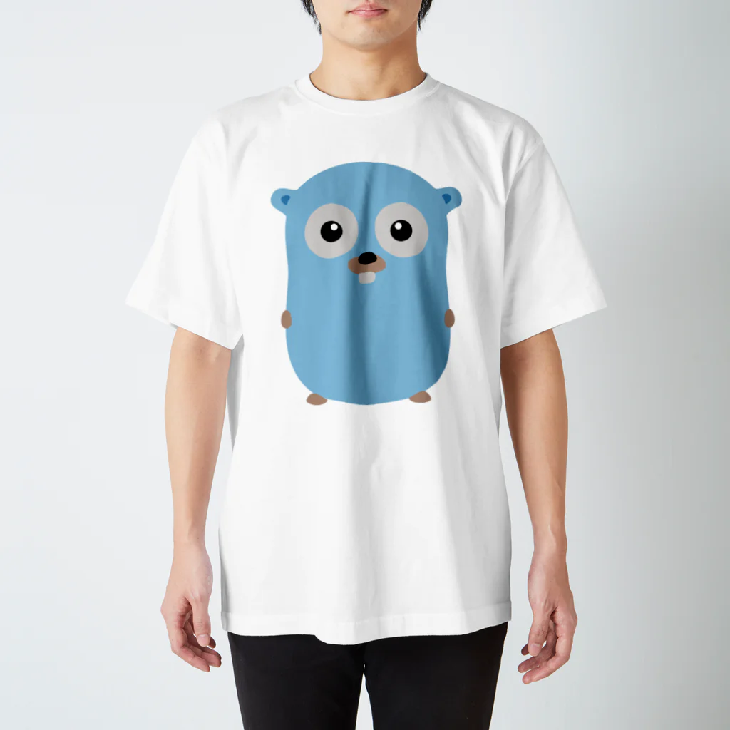 tenntenn ʕ ◔ϖ◔ʔ ==GoのGopher front スタンダードTシャツ