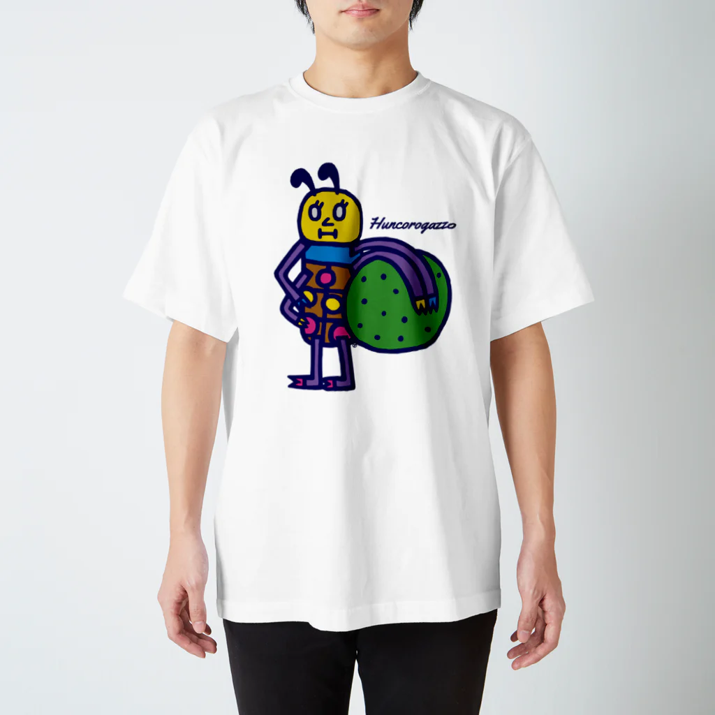 フクハラアキコの【audace × フクハラアキコ】フンコロガッソ 持つ スタンダードTシャツ