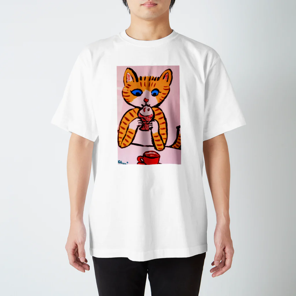 猫Tシャツなどカレラ栂並やりたい放題Tシャツ屋のたい焼き好きなミーコ Regular Fit T-Shirt