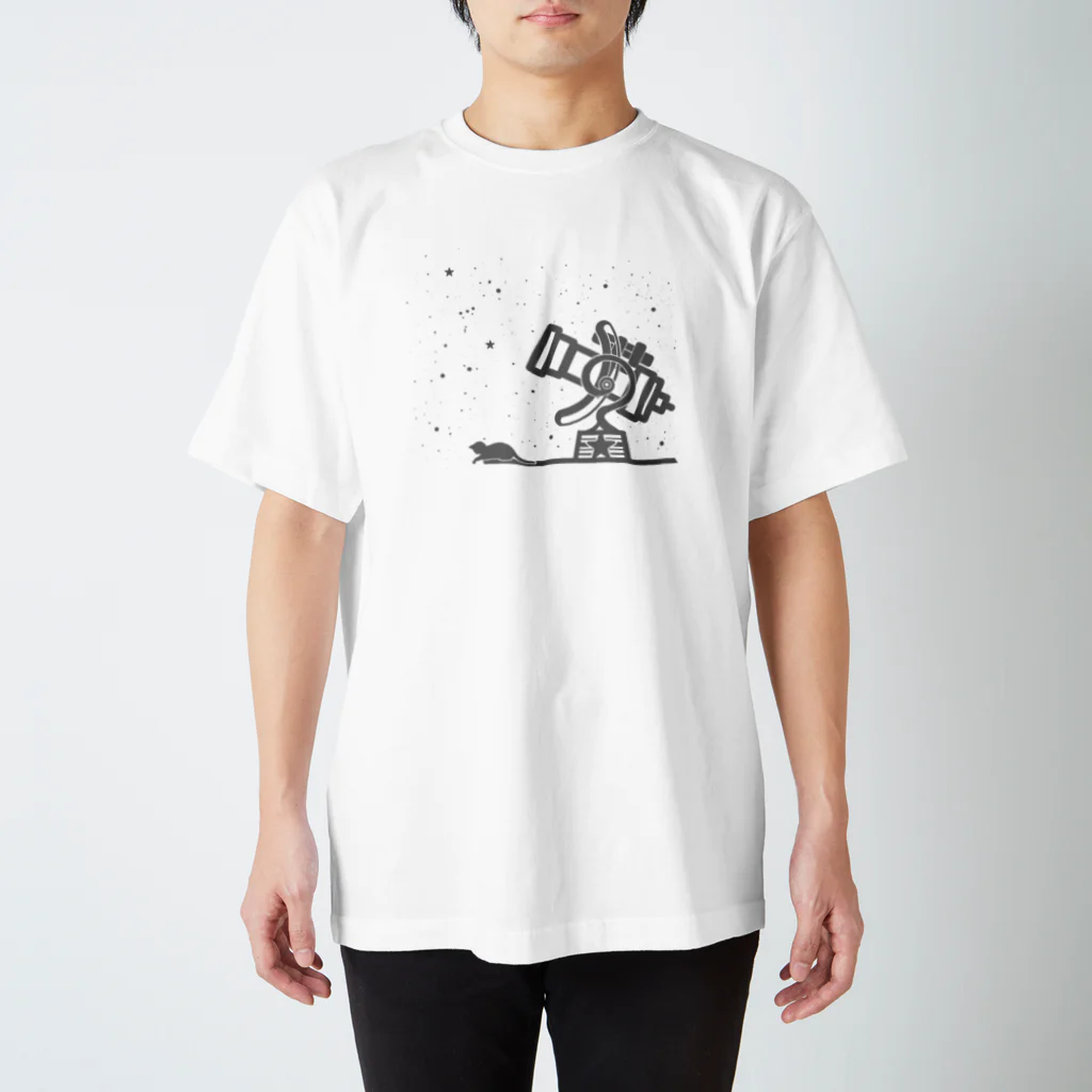 Dot (DotProducts)の望遠鏡と猫 スタンダードTシャツ