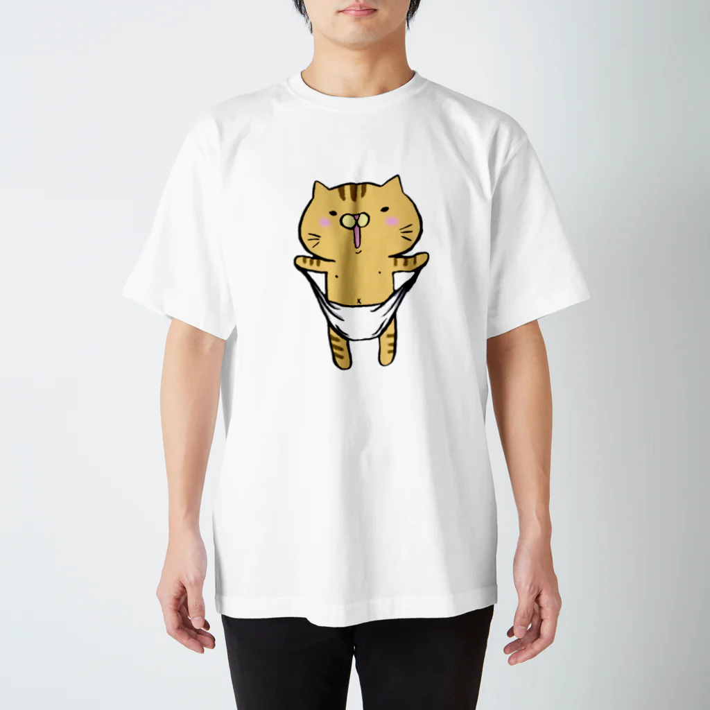 こむぎ堂のおぱんつギューンねこ Regular Fit T-Shirt