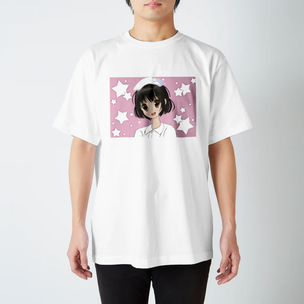 げーむやかんの女性看護師ピンク星柄 Regular Fit T-Shirt