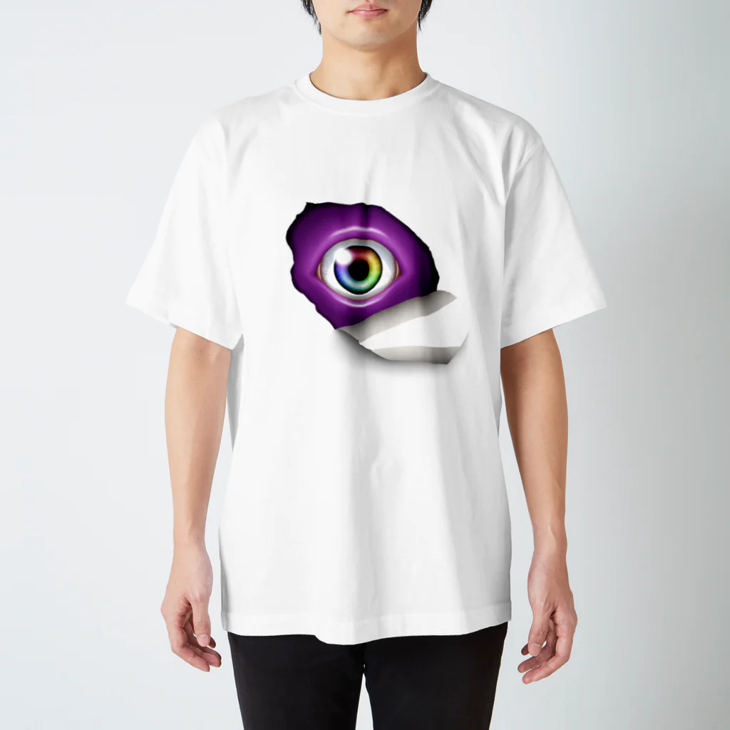 眼鏡裏の覗き込む瞳（紫） スタンダードTシャツ