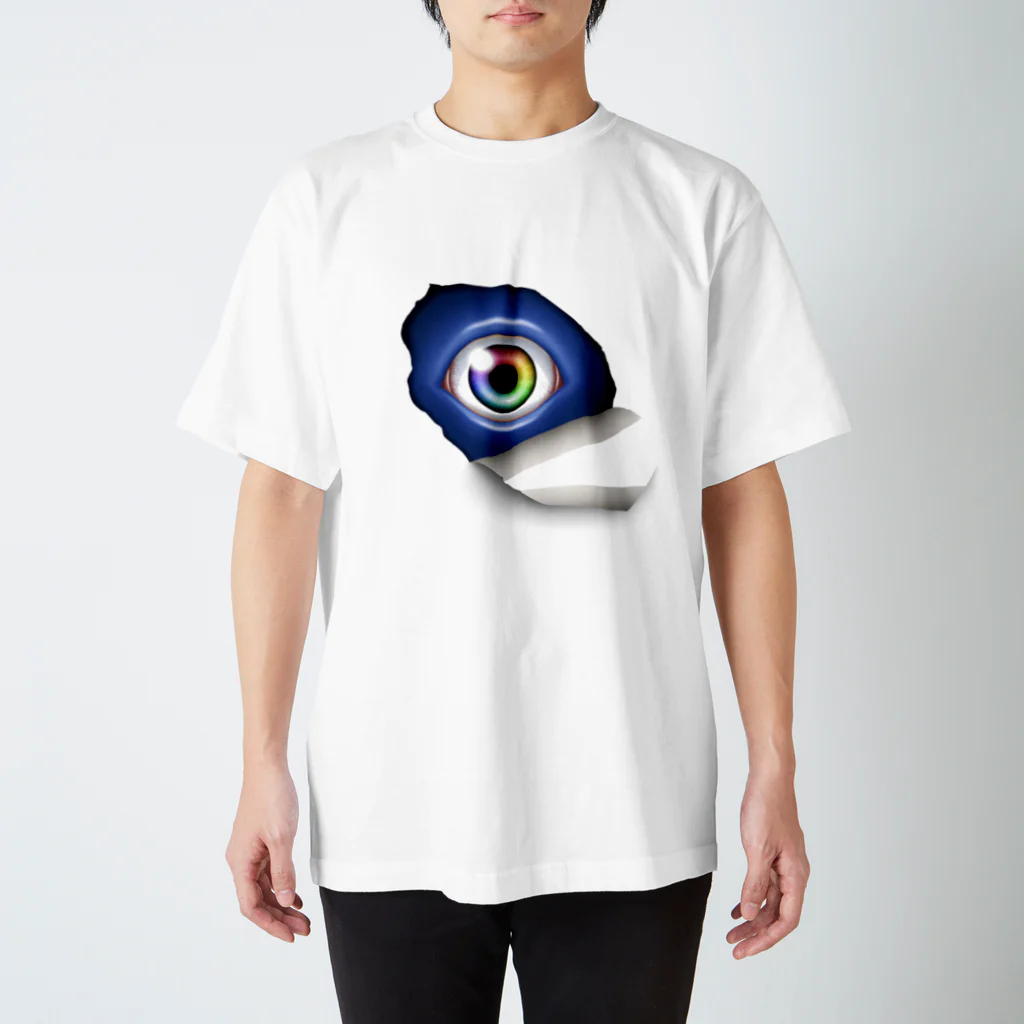 眼鏡裏の覗き込む瞳（青） Regular Fit T-Shirt