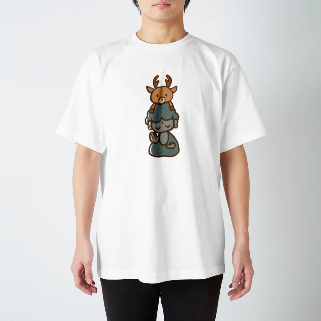 あずき缶の鹿と大仏さん Regular Fit T-Shirt