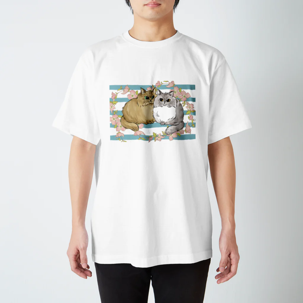 DNSMthanの【猫】ミヌエット&チンチラゴールデン スタンダードTシャツ