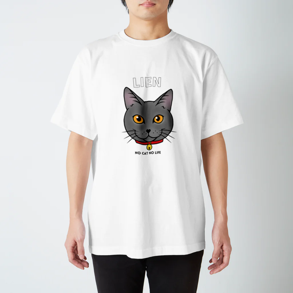 猫のイラスト屋さんのlien sumomomilk スタンダードTシャツ