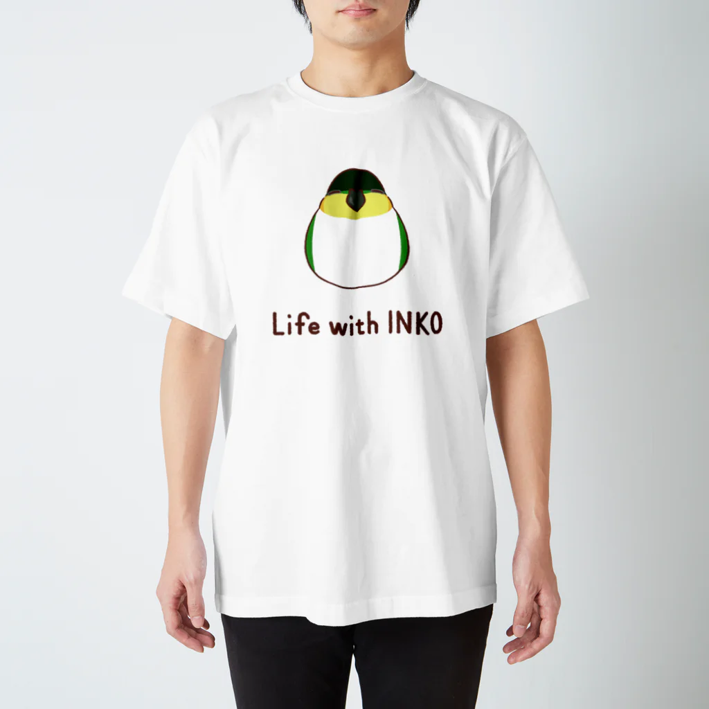 ろる→MEMORYのインコまんじゅう（ズグロシロハラ） スタンダードTシャツ