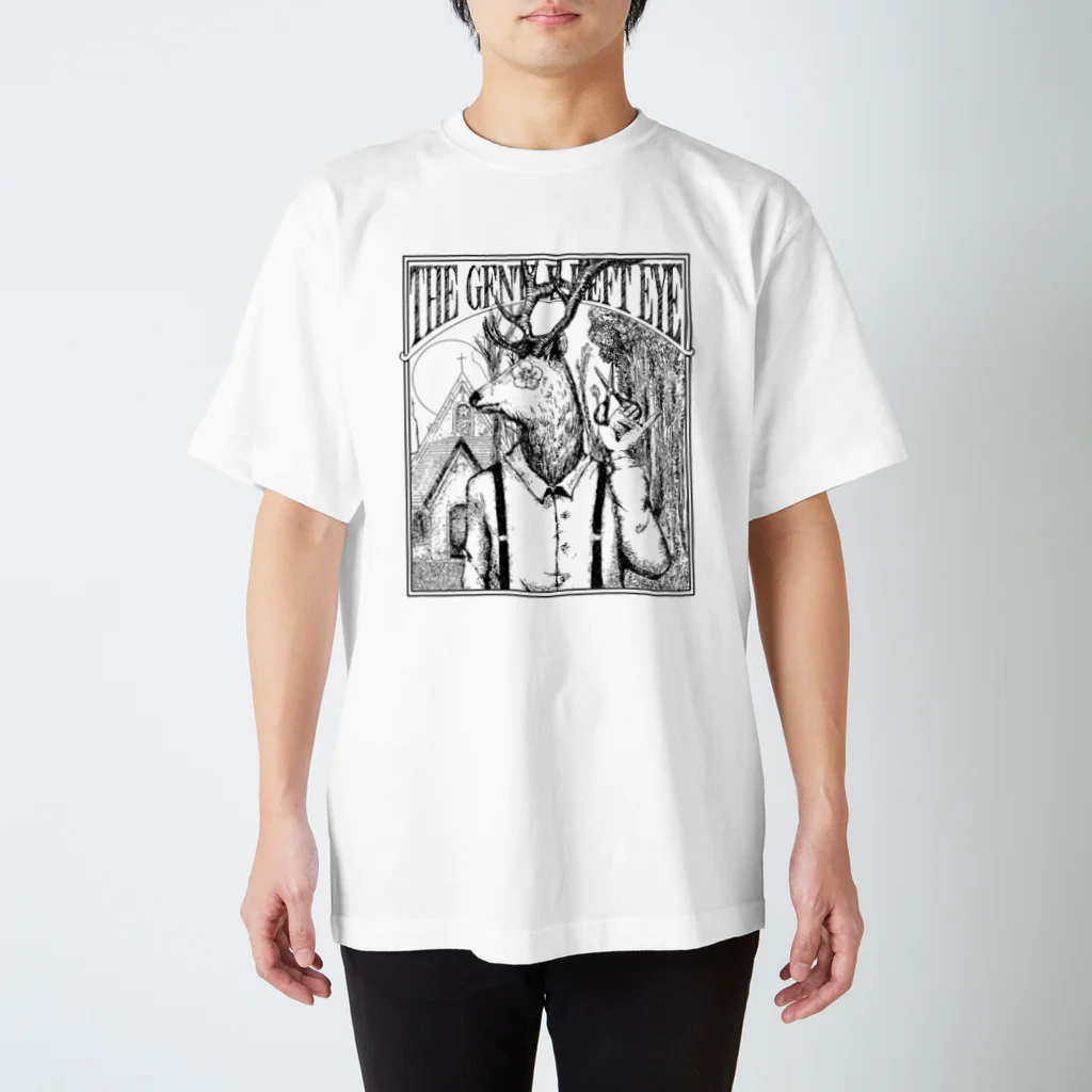 猫吸(nekosui)の優しい左目△ スタンダードTシャツ