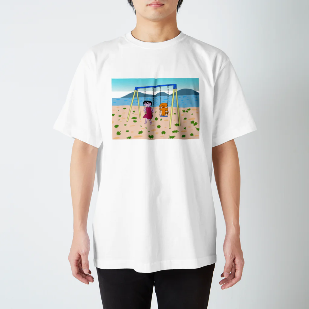 桜の海辺のブランコ スタンダードTシャツ