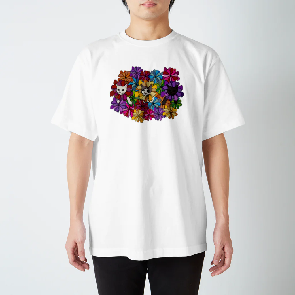 うめぼしととまととごはん。のにゃんこ花畑。 Regular Fit T-Shirt