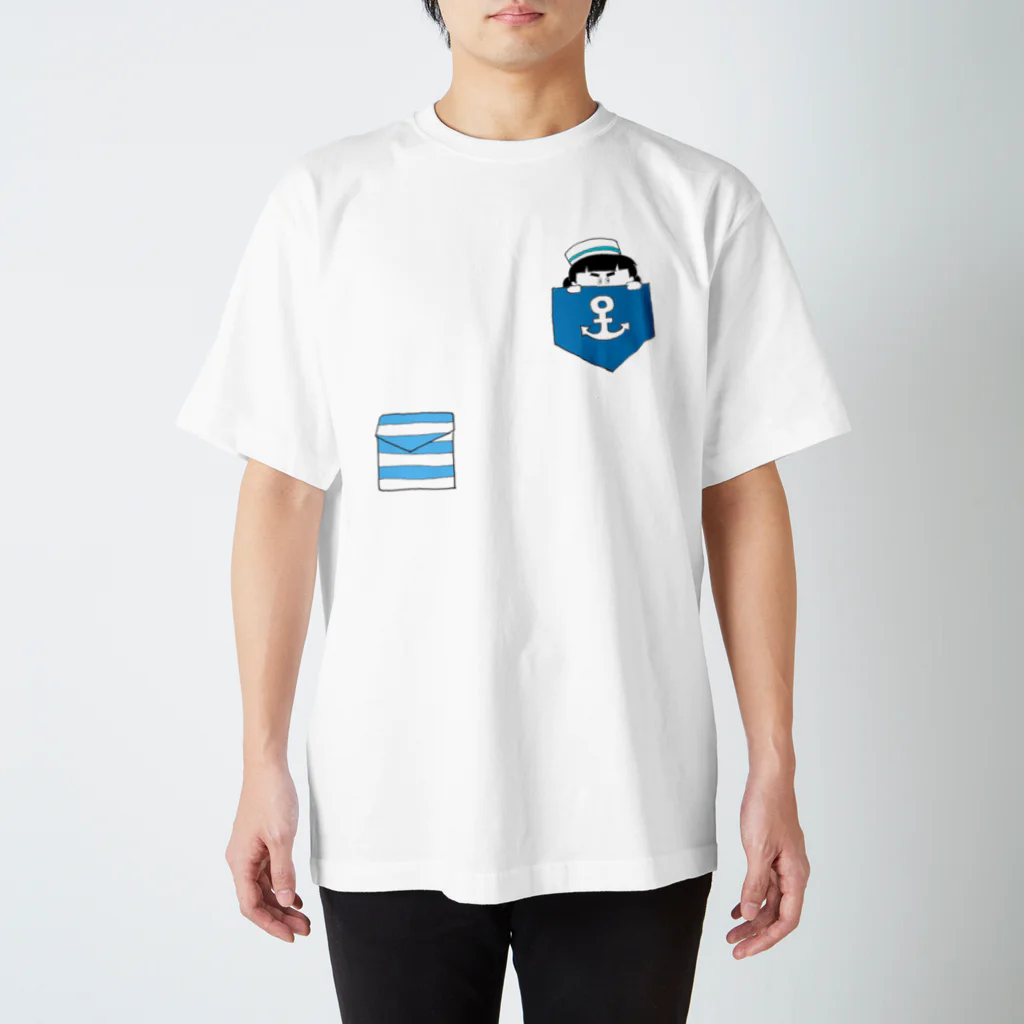 ぱくぱくショップの水兵さんブルー Regular Fit T-Shirt