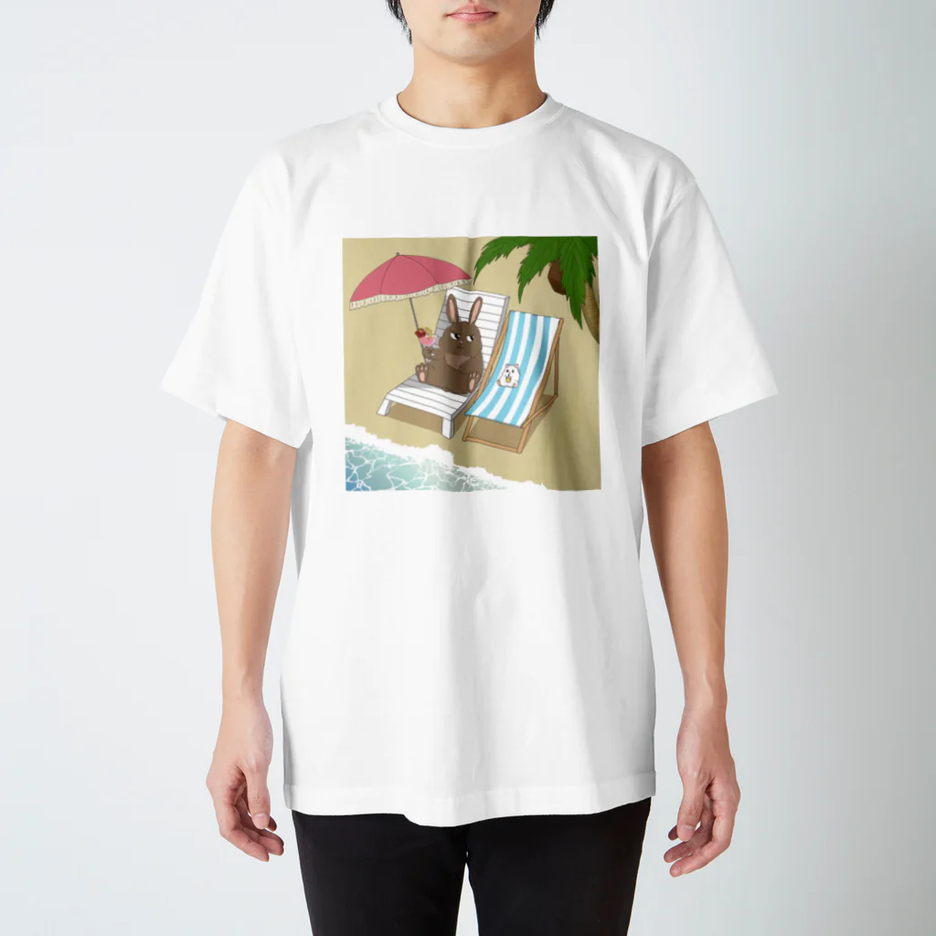 はむはむえどちゃんのはむうさ 夏のバカンス スタンダードTシャツ