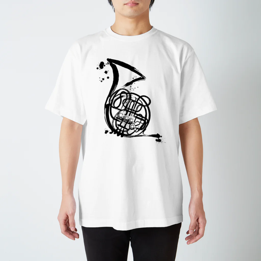 SHIRONEGI_WORKSの筆描き風ホルン Regular Fit T-Shirt