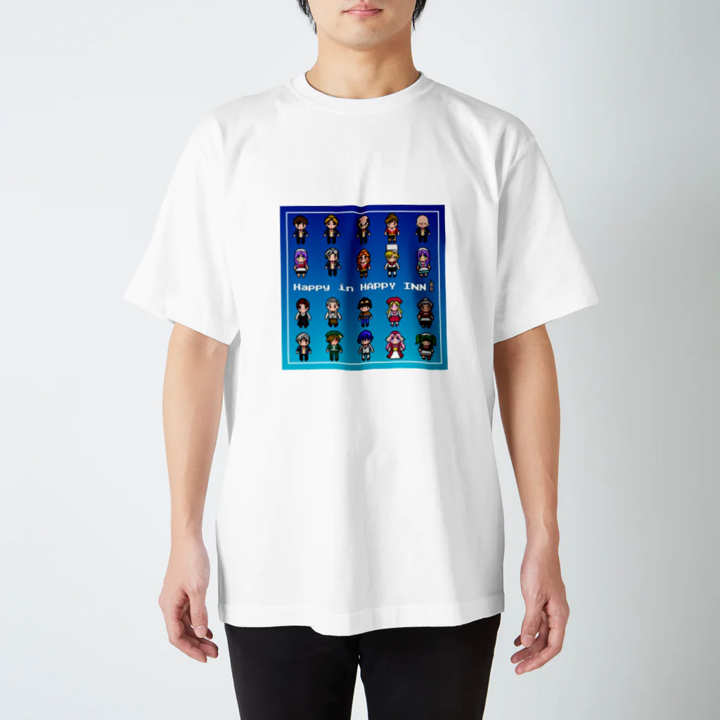 四色アペンド＋のHappy in  HAPPY INNドットキャラ(集合) Regular Fit T-Shirt