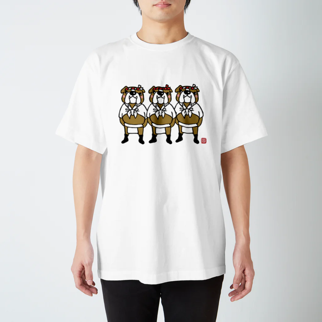RiraRiraはんこの博多祇園山笠ブルちゃん３体 スタンダードTシャツ