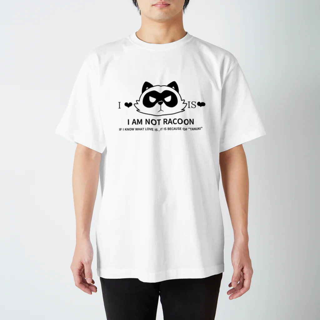 穴熊本舗３号店のＩ　Ｌｏｖｅ　タヌキＴシャツ 티셔츠