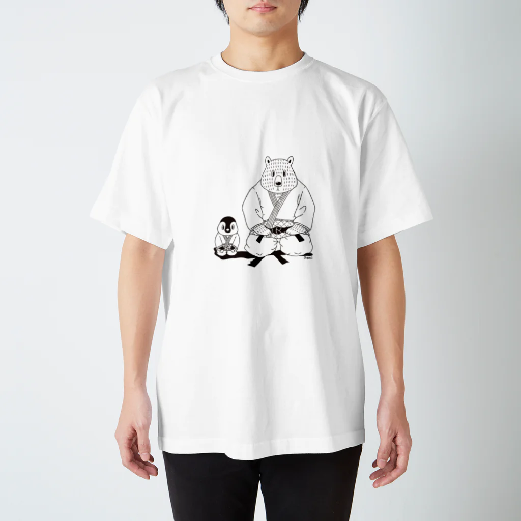 白黒道場本舗の白黒道場-柔道（絵柄小） Regular Fit T-Shirt