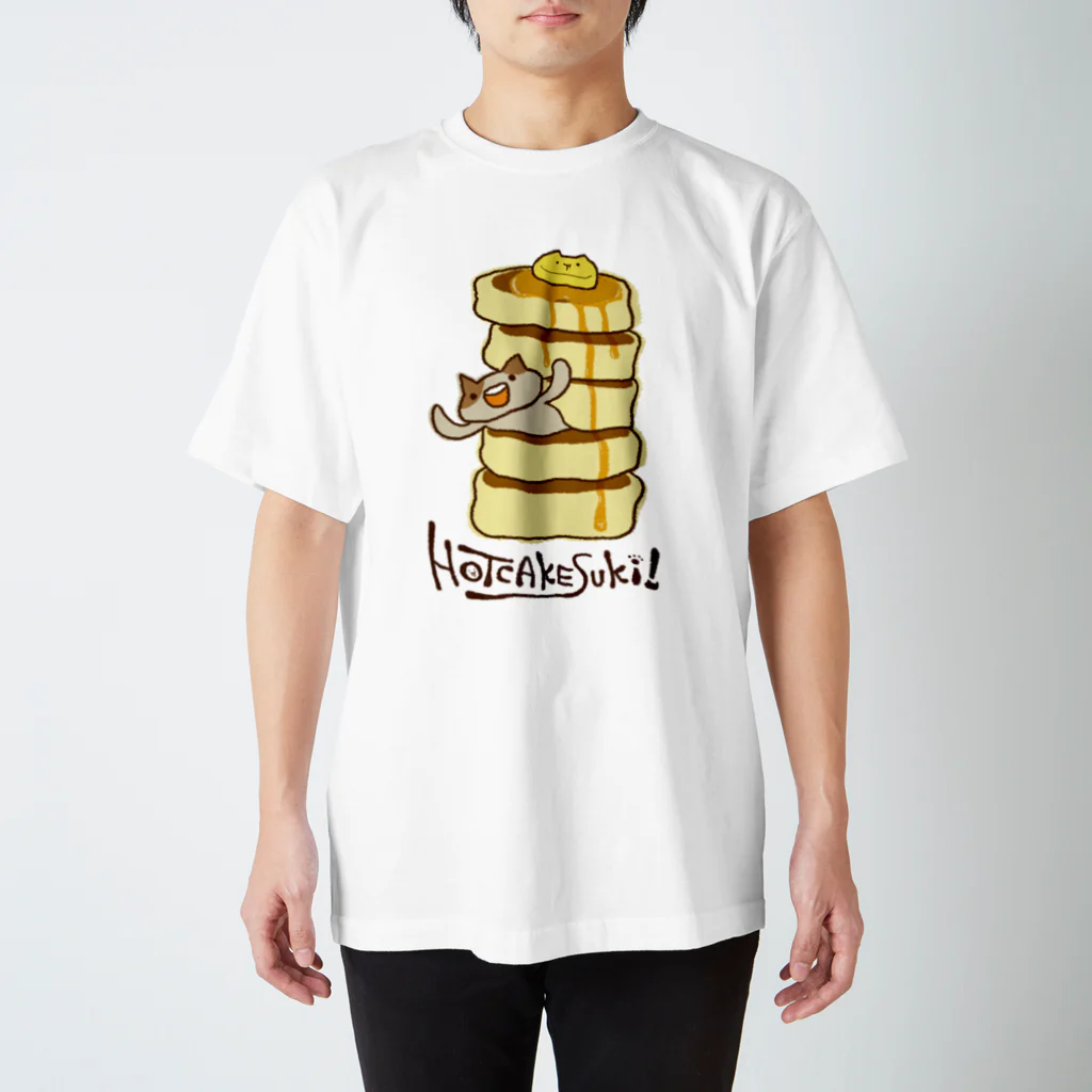 シュガァシロップのホットケーキが好きなねこ（IN／カラー） Regular Fit T-Shirt