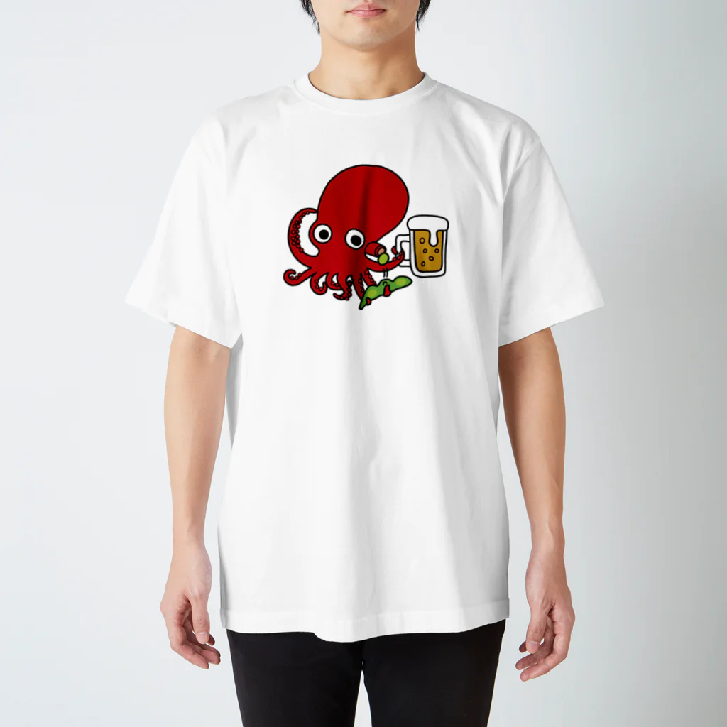 釣りバカ　Love Fishingの【NEW】タコとビールと枝豆 Regular Fit T-Shirt