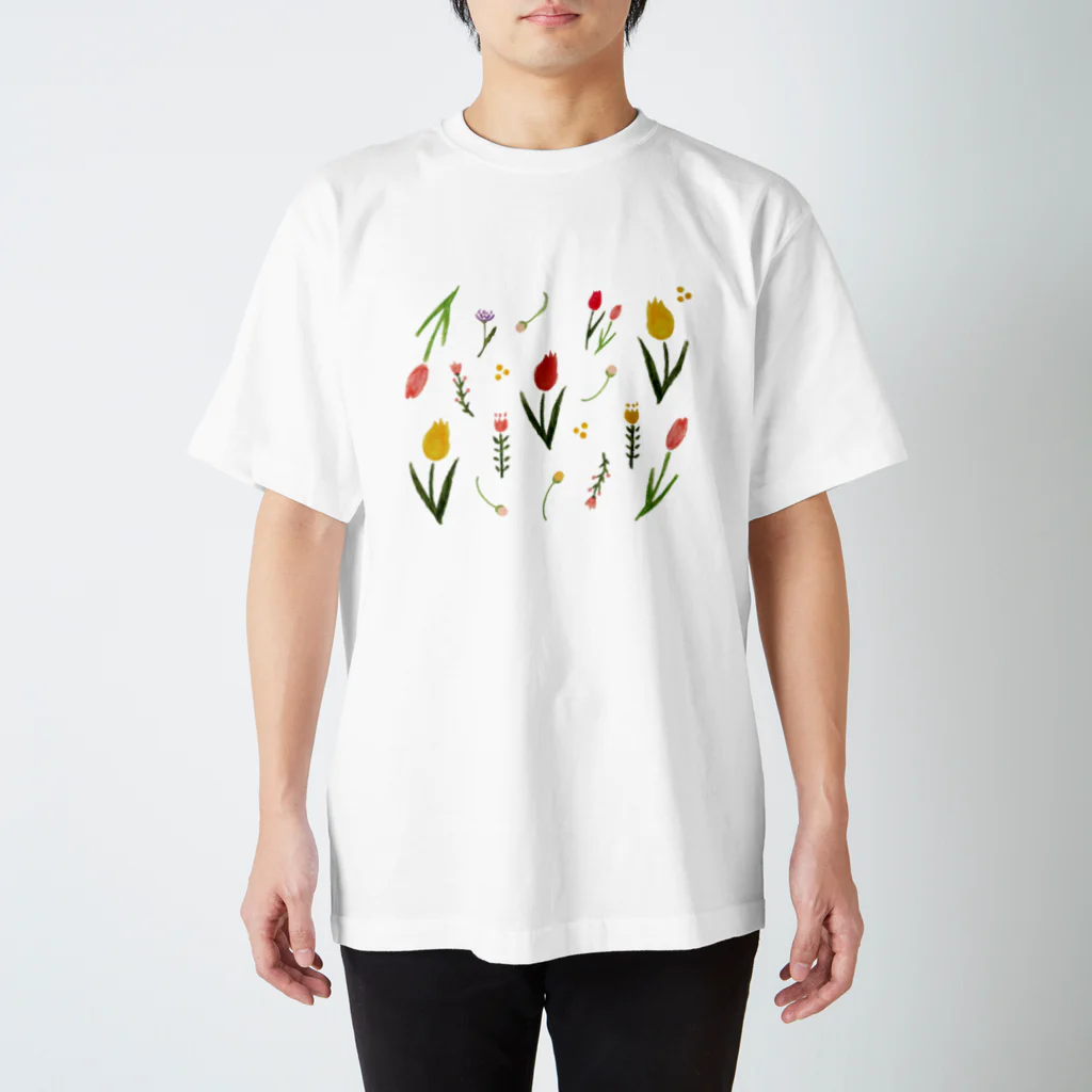 ameame1717のふんわり花柄 大 スタンダードTシャツ
