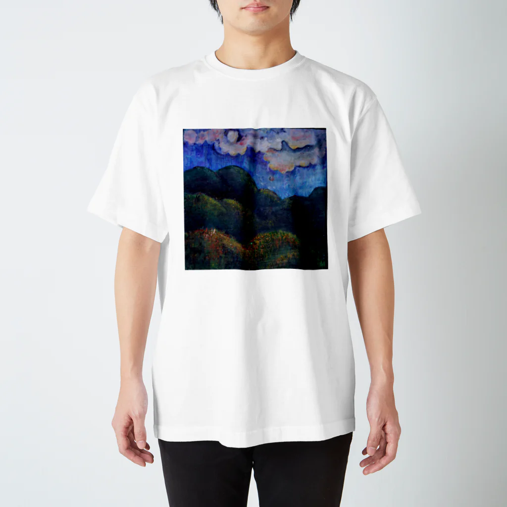 サラのアートTシャツの残月（ざんげつ）　Moon スタンダードTシャツ