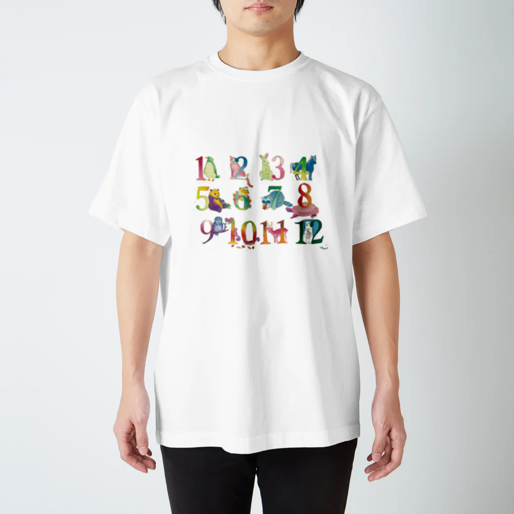 hima art laboの12の月の動物たち スタンダードTシャツ