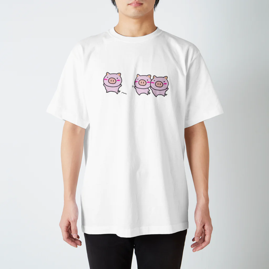 ぶたこさん。のおでかけぶー スタンダードTシャツ