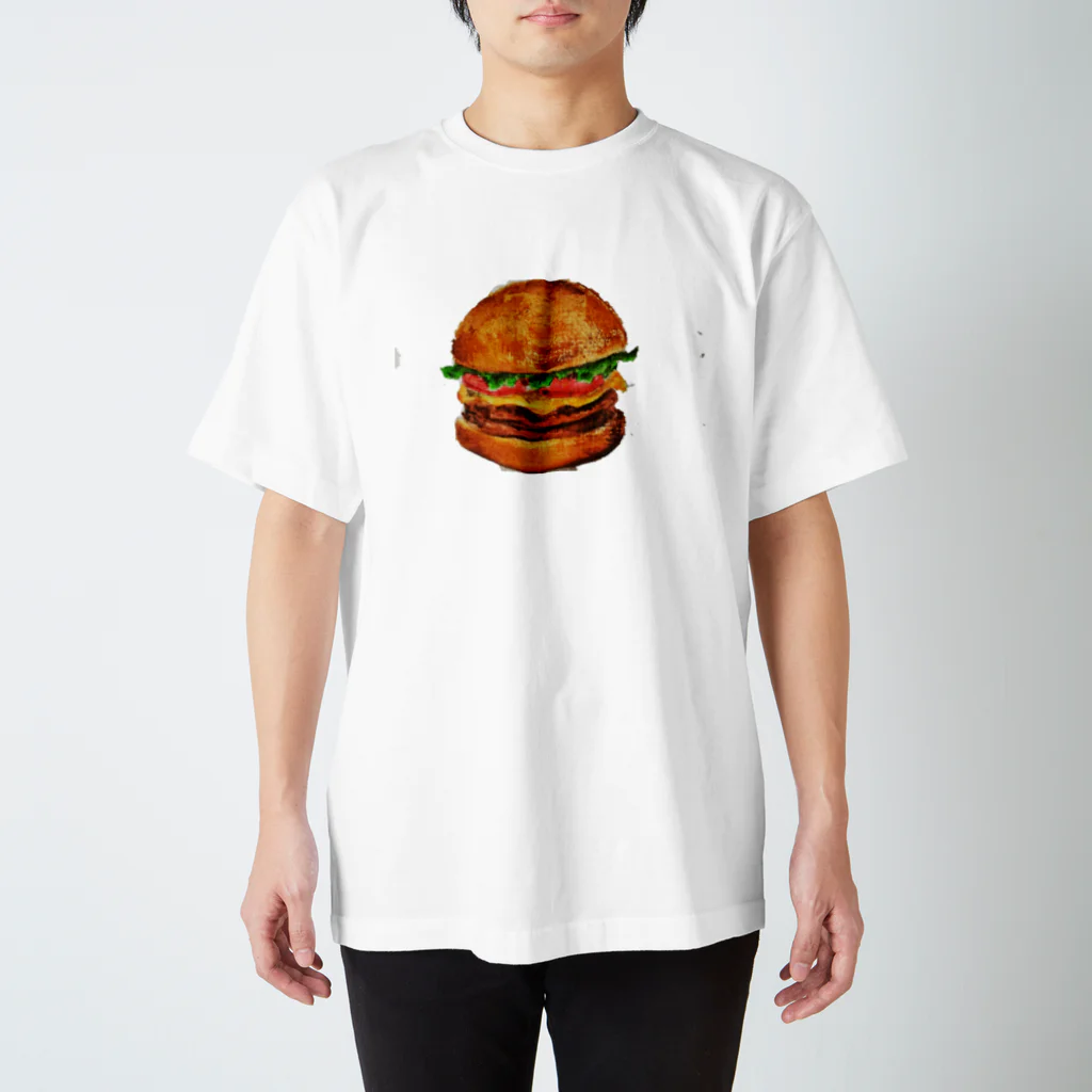 ぴーひゃら食べもの水彩画のハンバーガー水彩画♪ スタンダードTシャツ