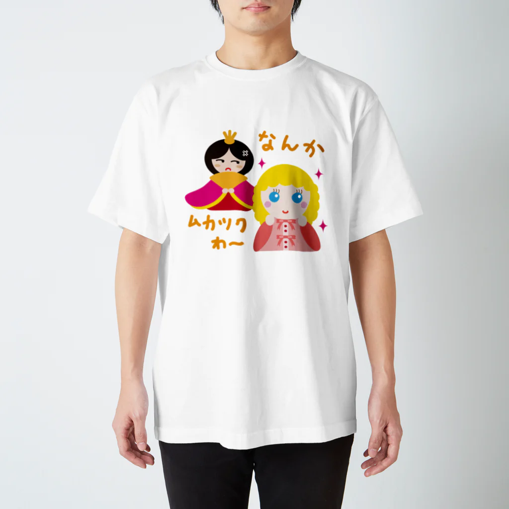 フォーヴァのフランス人形とお雛はん－hina doll and dolls of the world－お雛はんと世界の人形たち－ スタンダードTシャツ