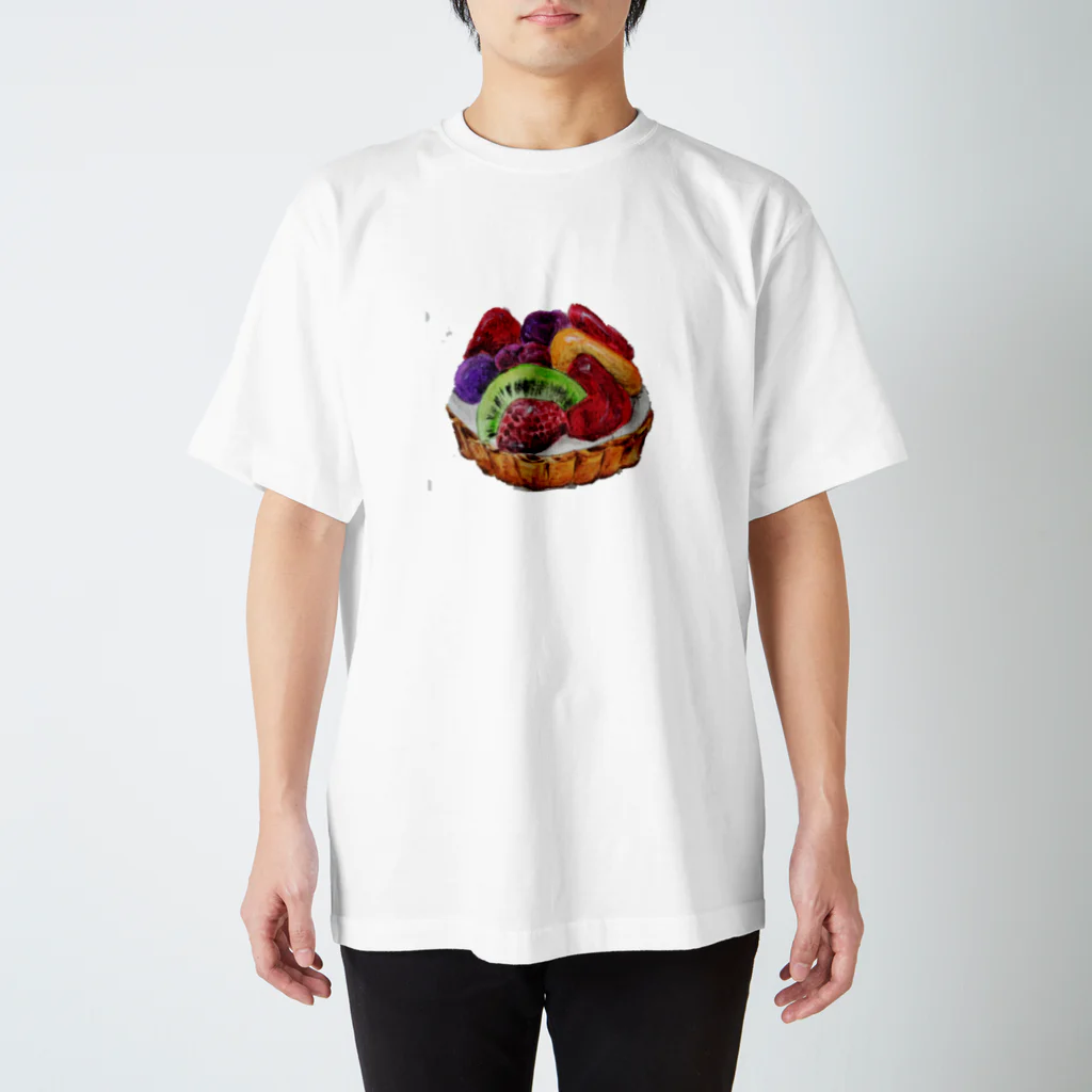 ぴーひゃら食べもの水彩画のフルーツタルト水彩画♪ Regular Fit T-Shirt