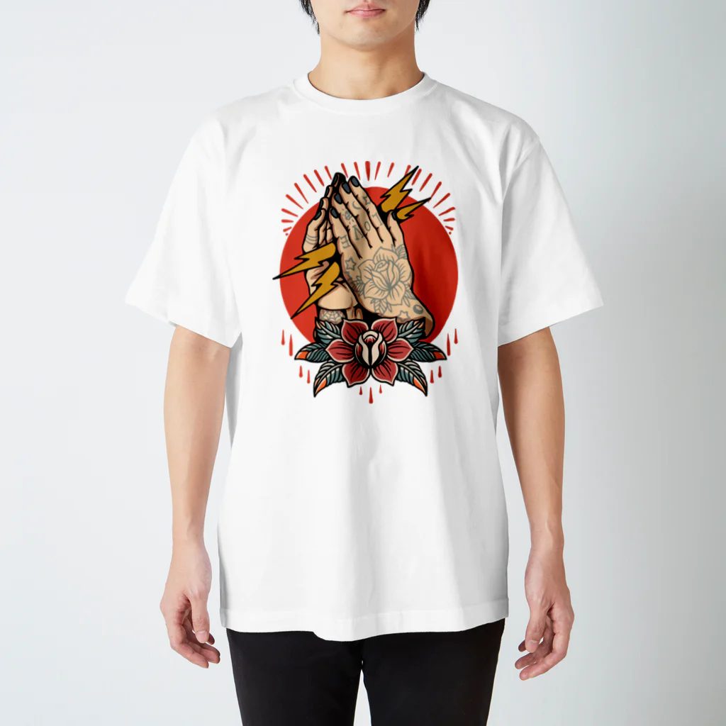 420 MUSIC FACTORYのタトゥー デザイン 祈り TATOO スタンダードTシャツ