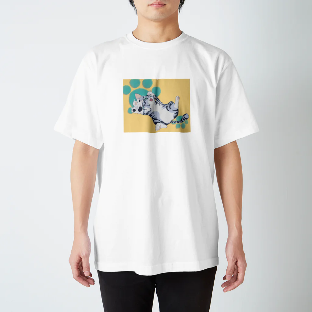 向井利元のじゃれ猫　カラフル スタンダードTシャツ