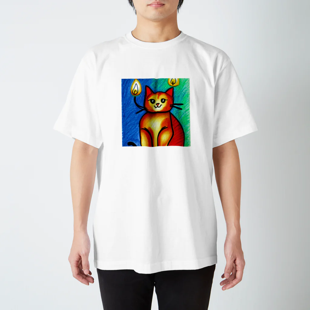 withCatsのモフらないとヒゲが燃える猫 スタンダードTシャツ