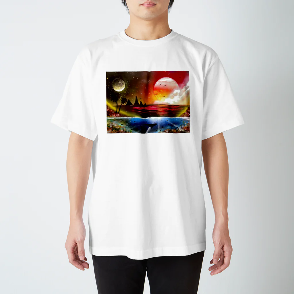 オシムラ アートの夕焼けの海！ スタンダードTシャツ