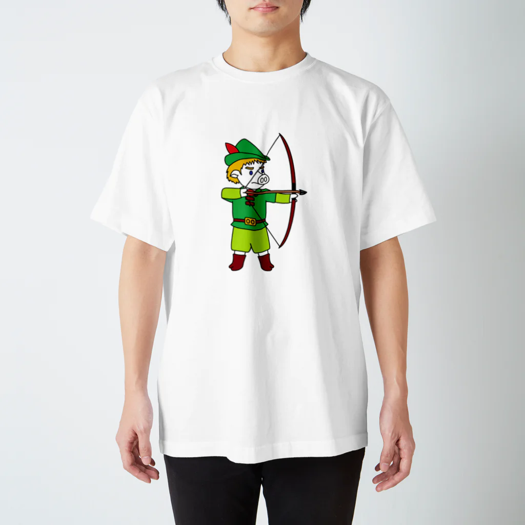 豚人イラストのパンダ武島のピッグ・フッド Regular Fit T-Shirt