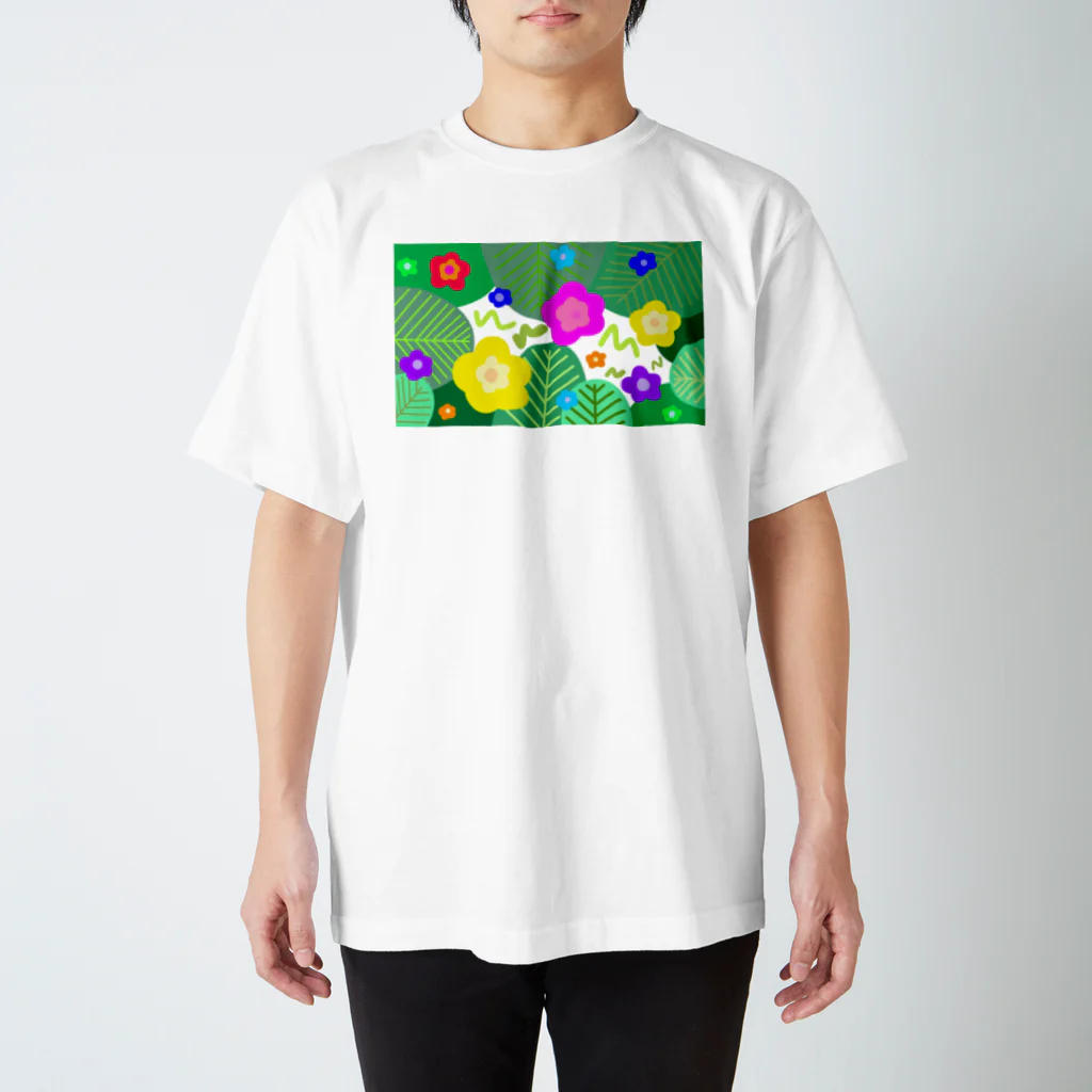 うにぽっぷこーんの観葉植物とお花 スタンダードTシャツ