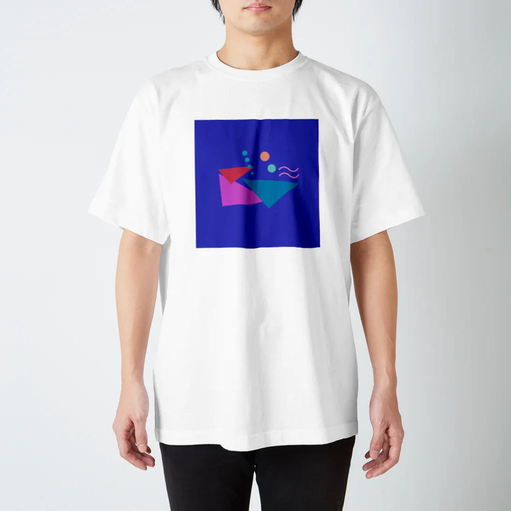 けいごの泳ぐ図形 あお スタンダードTシャツ