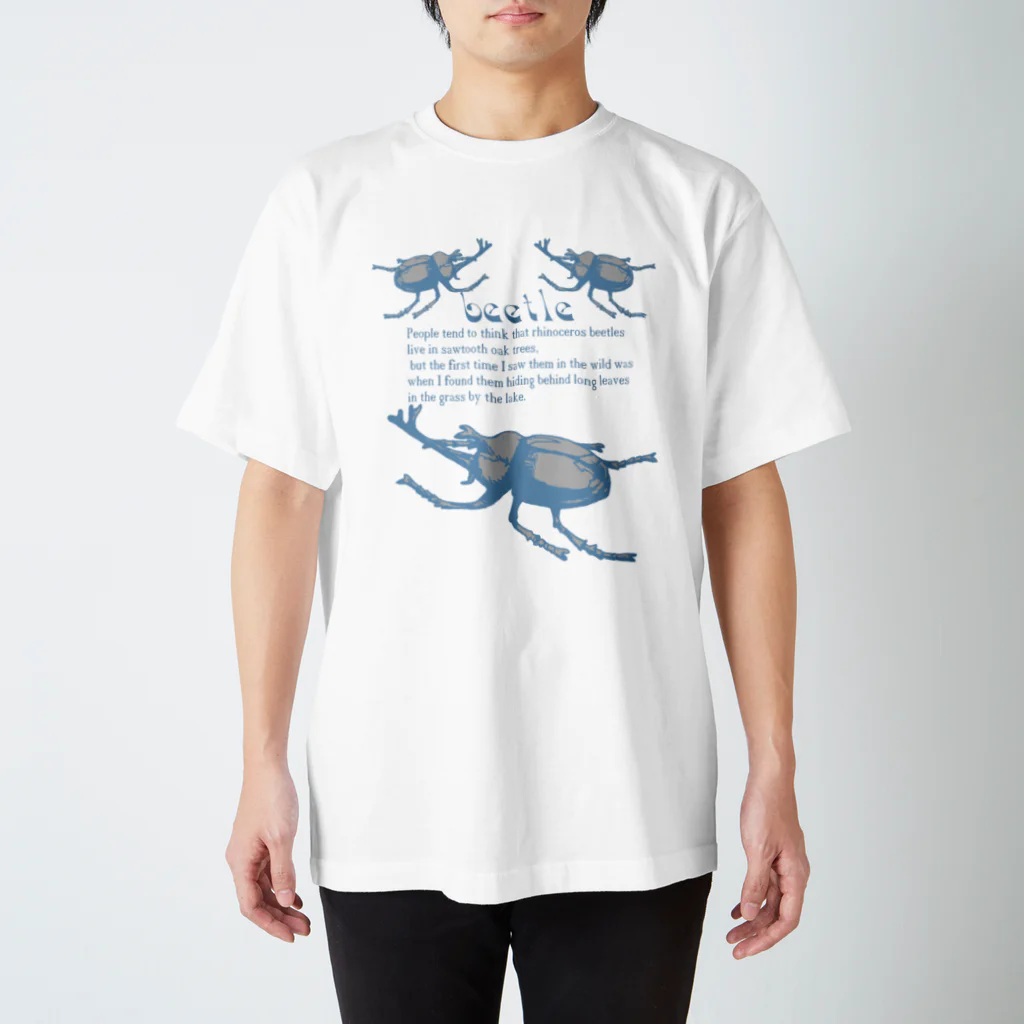 CK & outdoorマガジン店のカブトムシ　薄青系シャツ スタンダードTシャツ