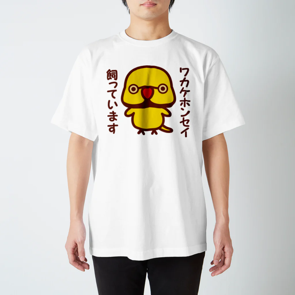 いんこ屋堂のワカケホンセイインコ飼っています（イエロー♂） スタンダードTシャツ