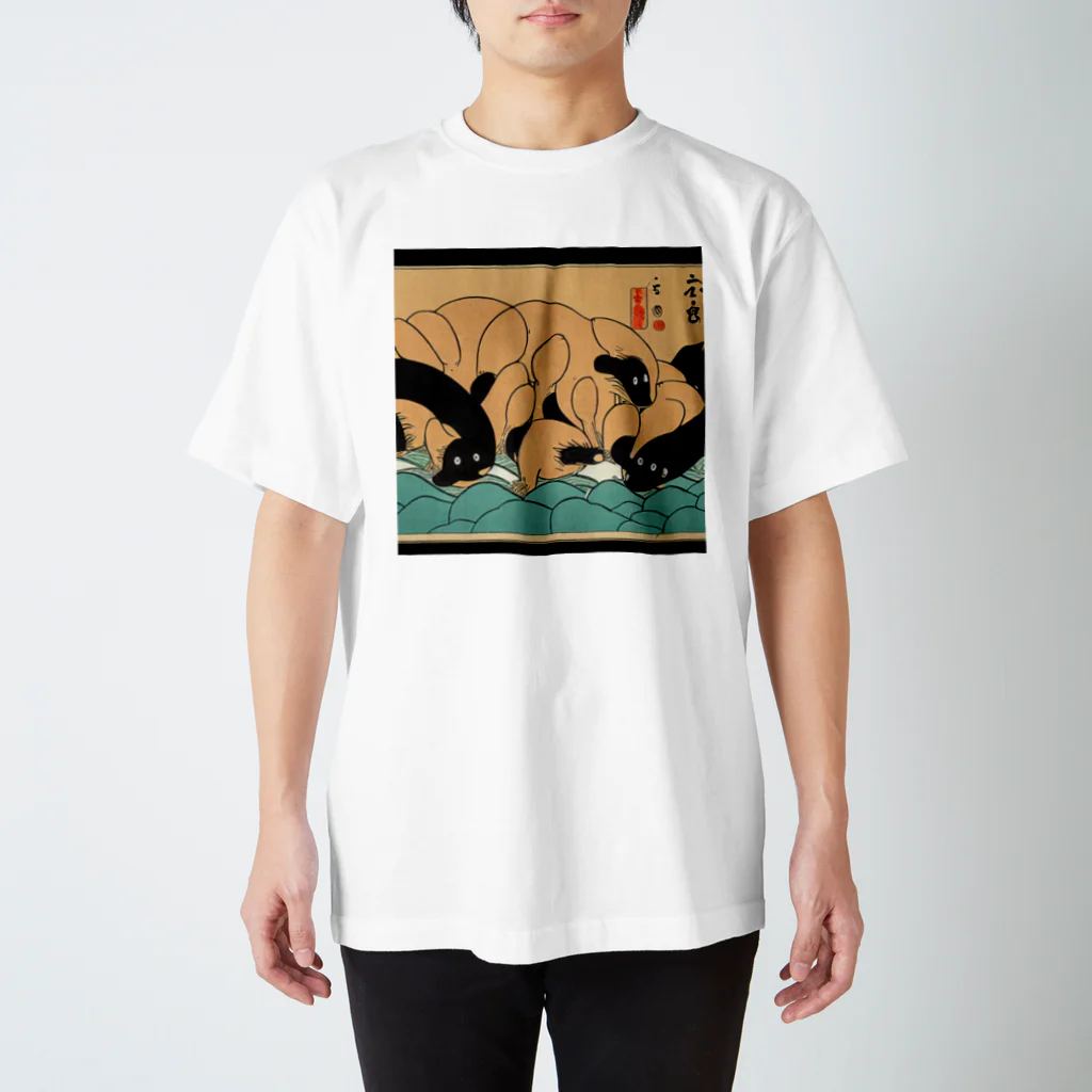 KANEKOの浮世絵風ビーバーズ スタンダードTシャツ