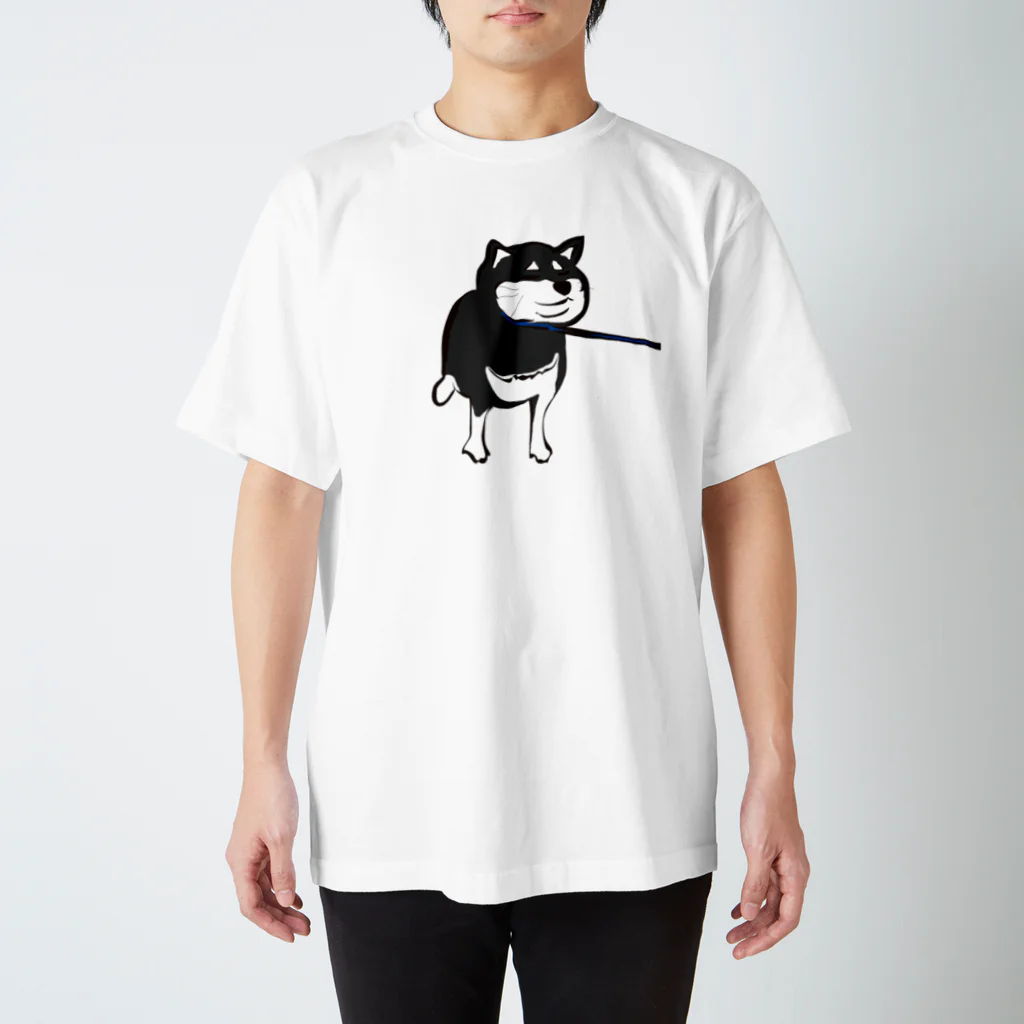 えんぴつの抵抗する黒柴犬 スタンダードTシャツ