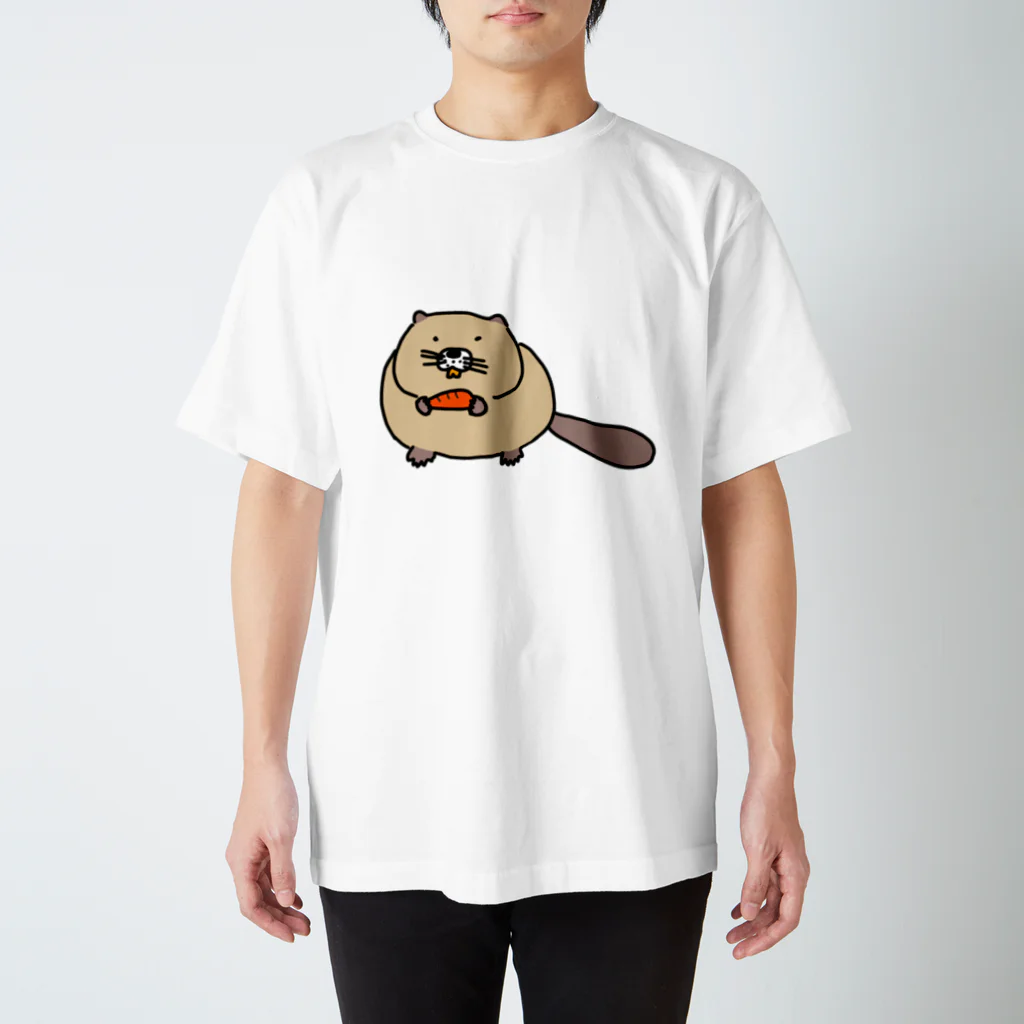 Beaver The Richのぼけっとした顔のビーバー スタンダードTシャツ