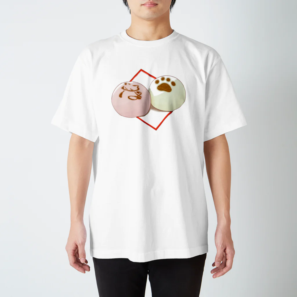 いろはにゃんこ堂のいろはにゃんこさんの紅白まんじゅう スタンダードTシャツ