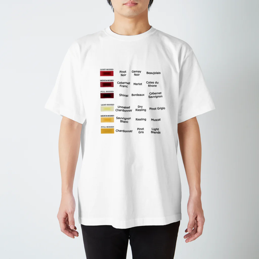 ヒロシオーバーダイブのワイン好きのためのカラーチャート（PART2) スタンダードTシャツ